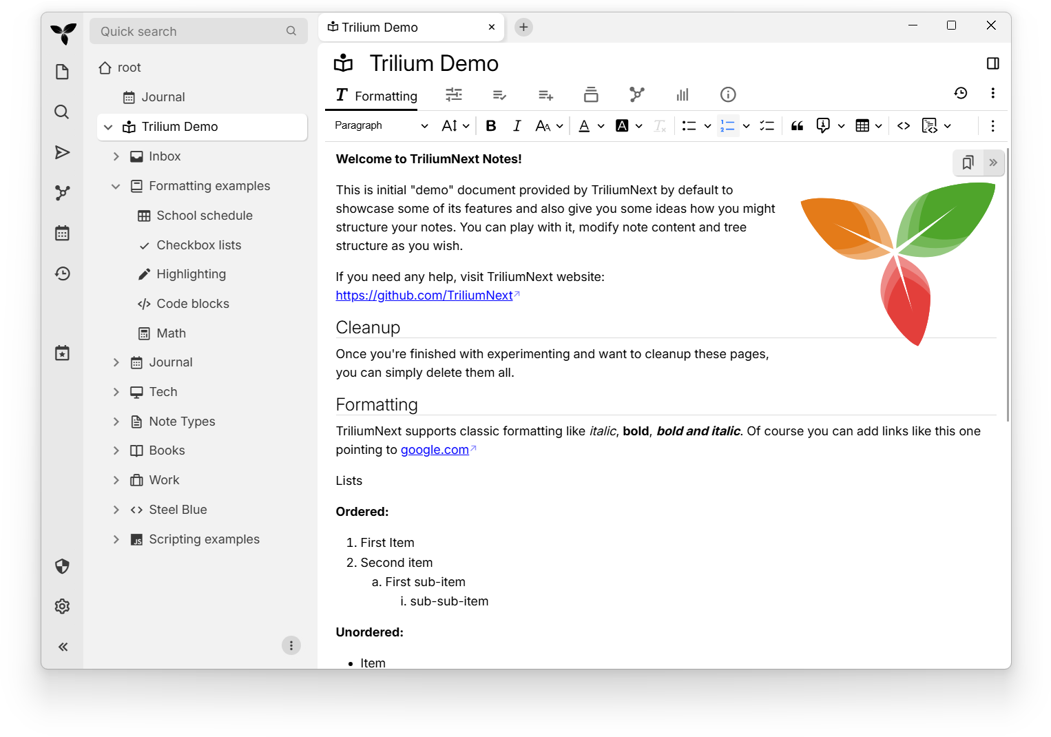 Trilium Notes Screenshot